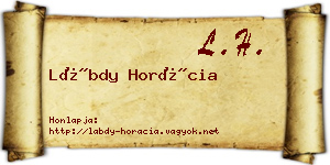 Lábdy Horácia névjegykártya